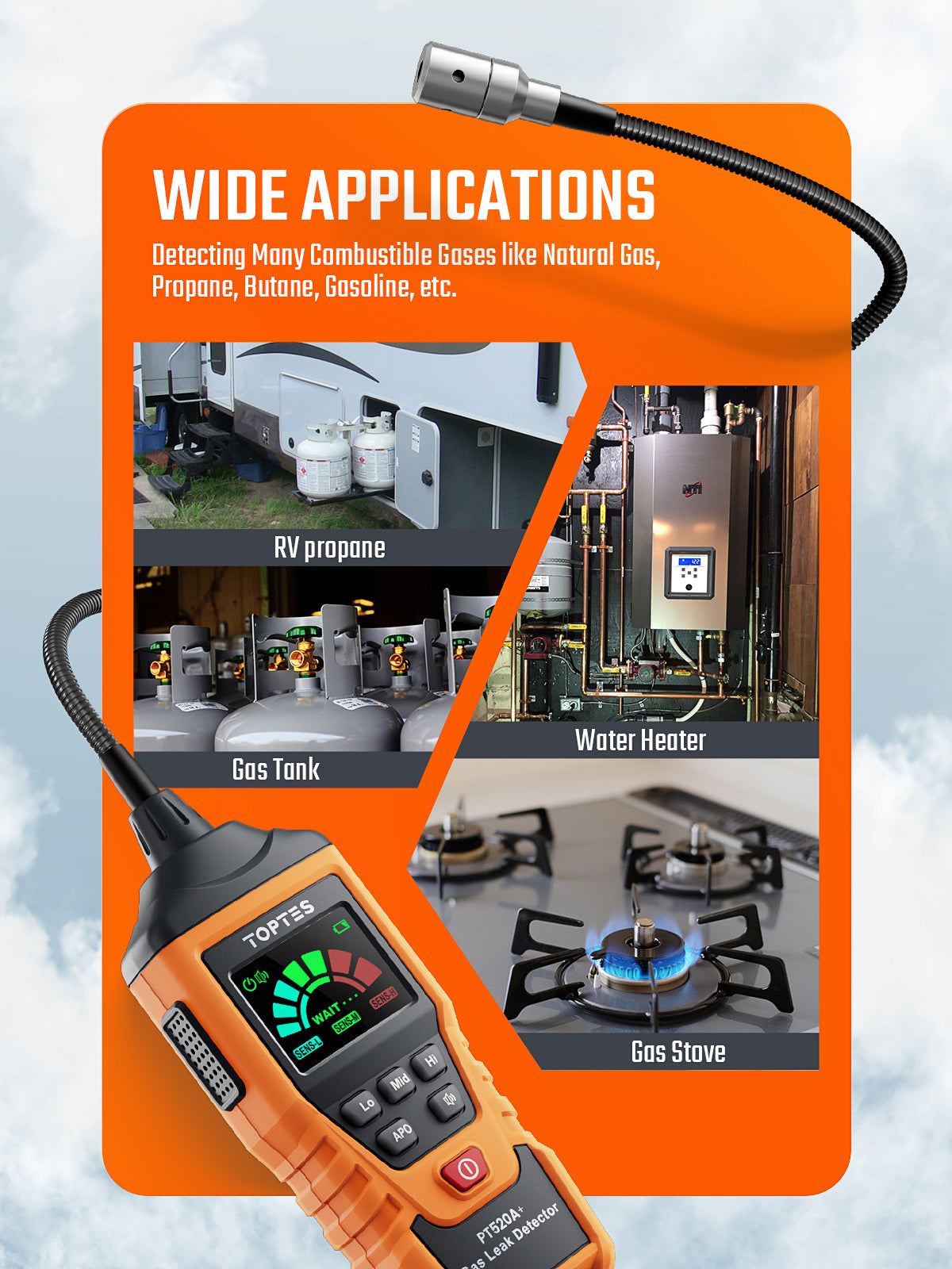 TOPTES PT520A+ Gas Leak Detector