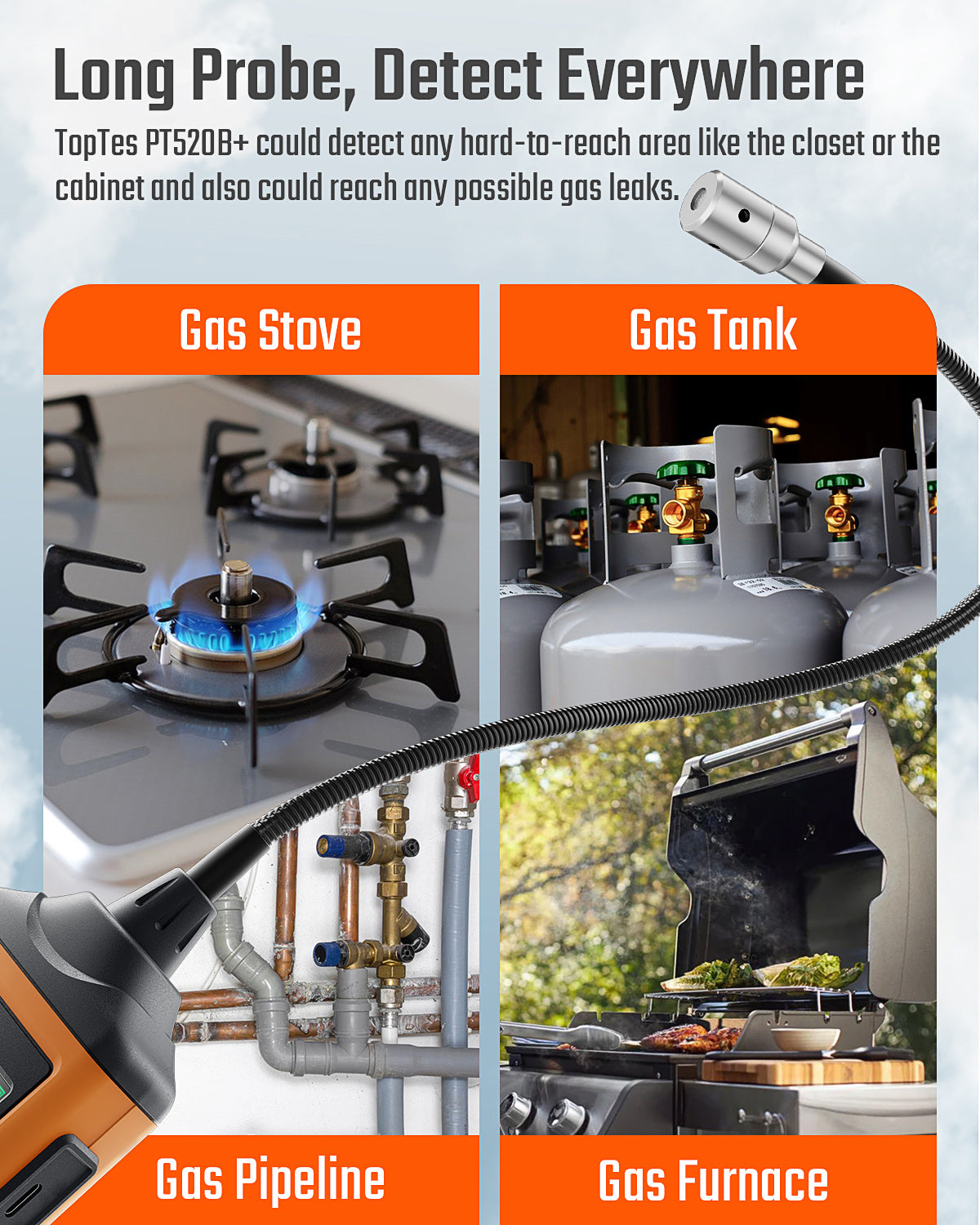 TOPTES PT520B+ Gas Leak Detector
