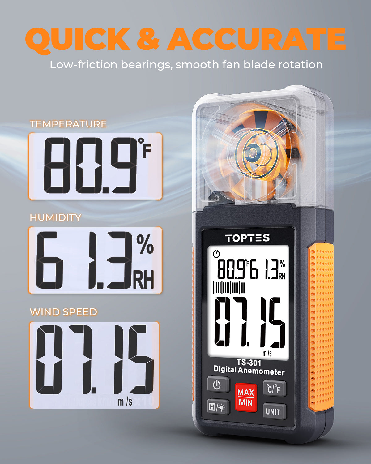 TopTes TS-301 Digital Anemometer