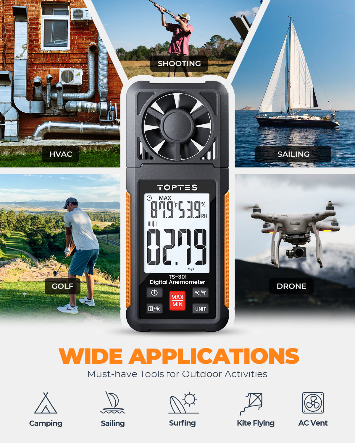 TopTes TS-301 Digital Anemometer