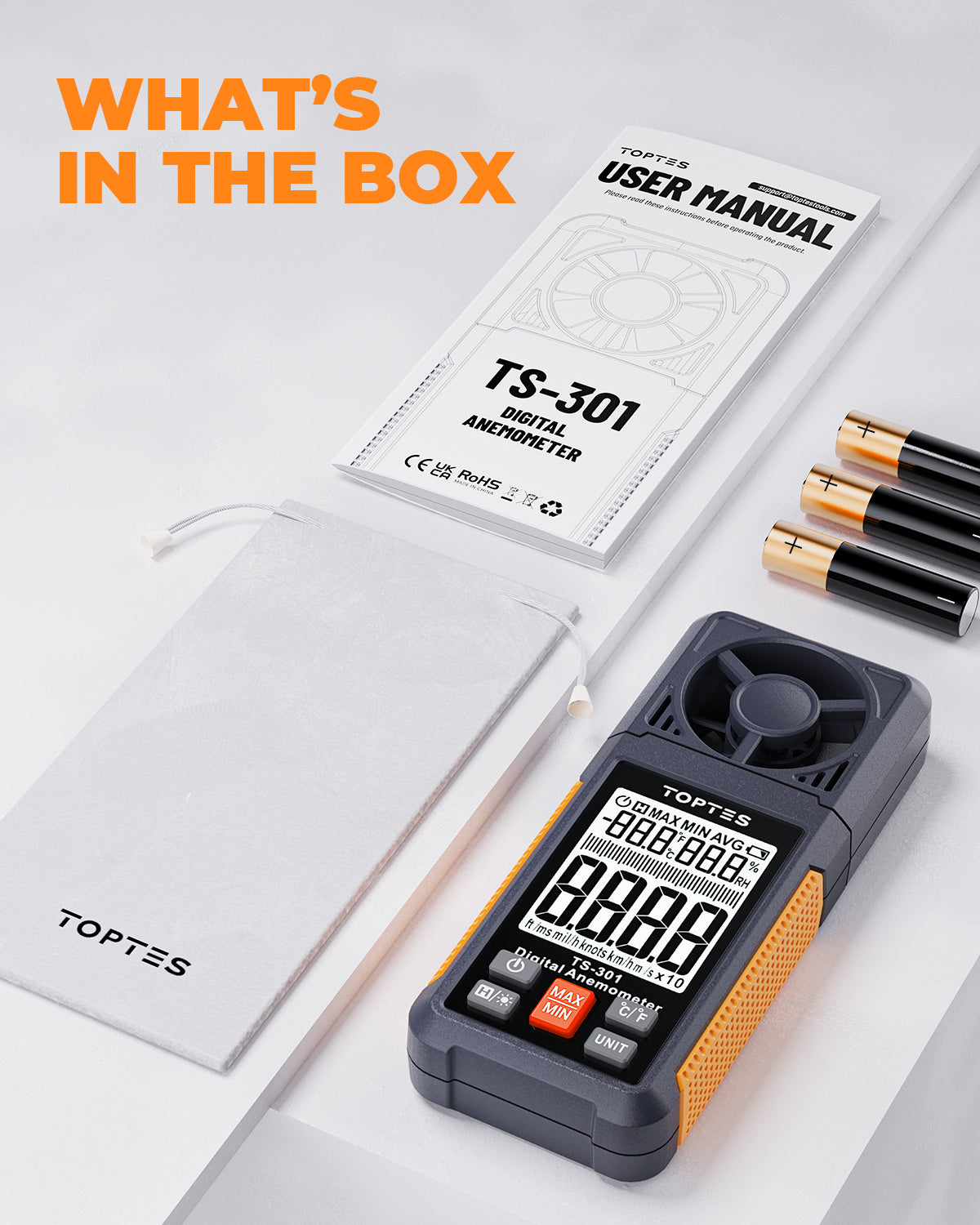 TopTes TS-301 Digital Anemometer