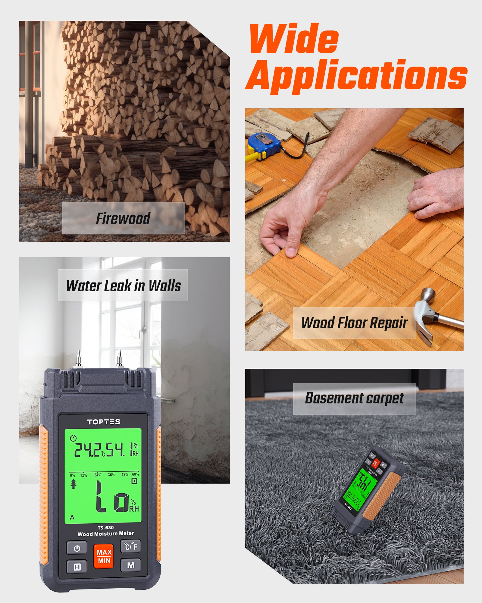 TopTes TS-630 Wood Moisture Meter