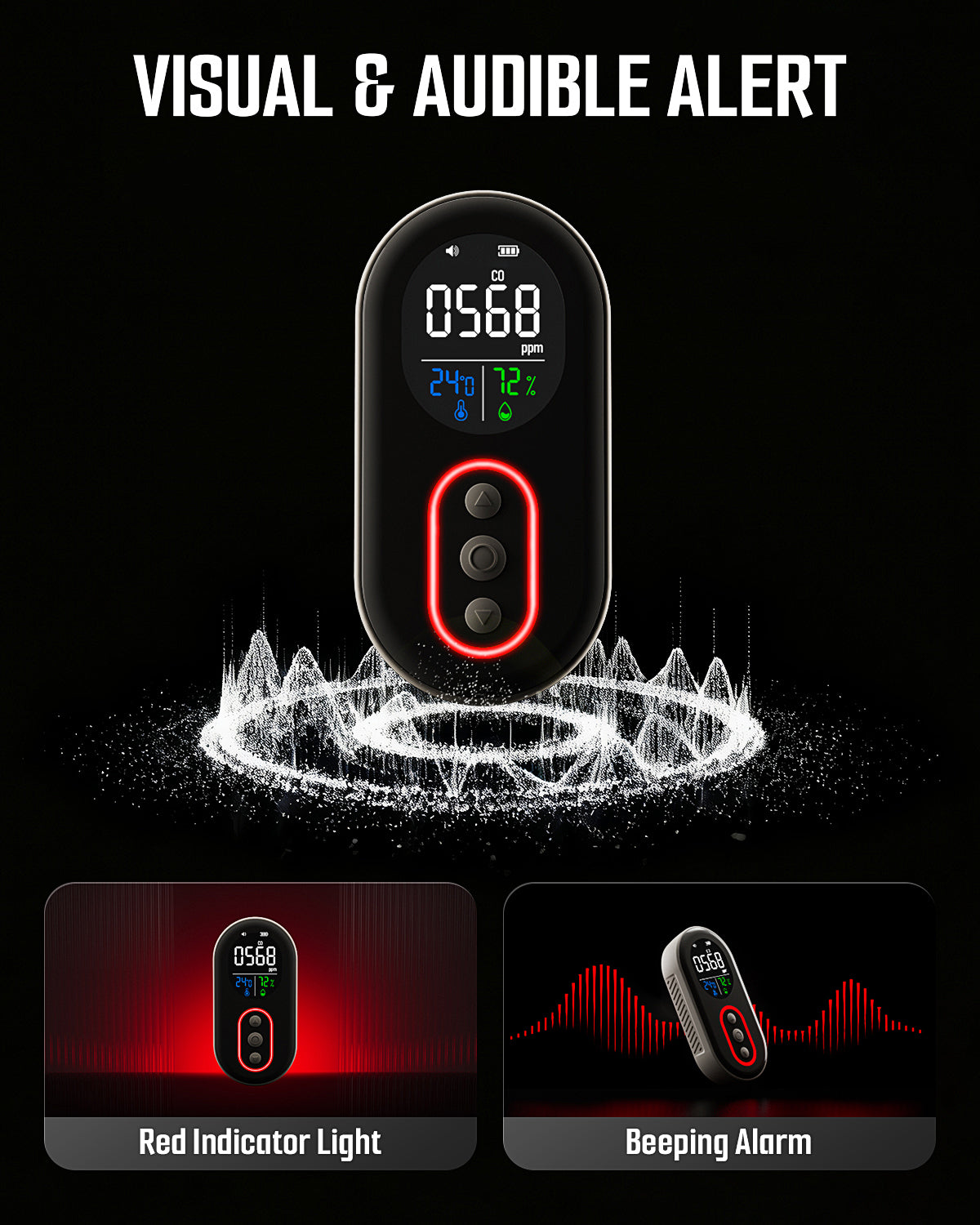 GASDOC DS-399PRO 4-in-1 Portable CO & CO2 Detector