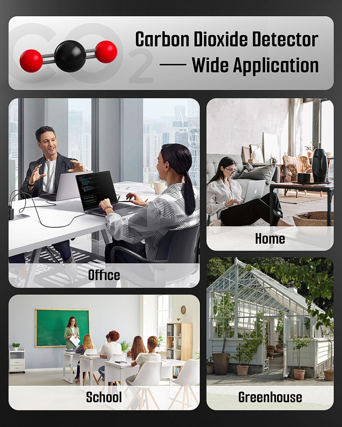 GASDOC DS-399PRO 4-in-1 Portable CO & CO2 Detector