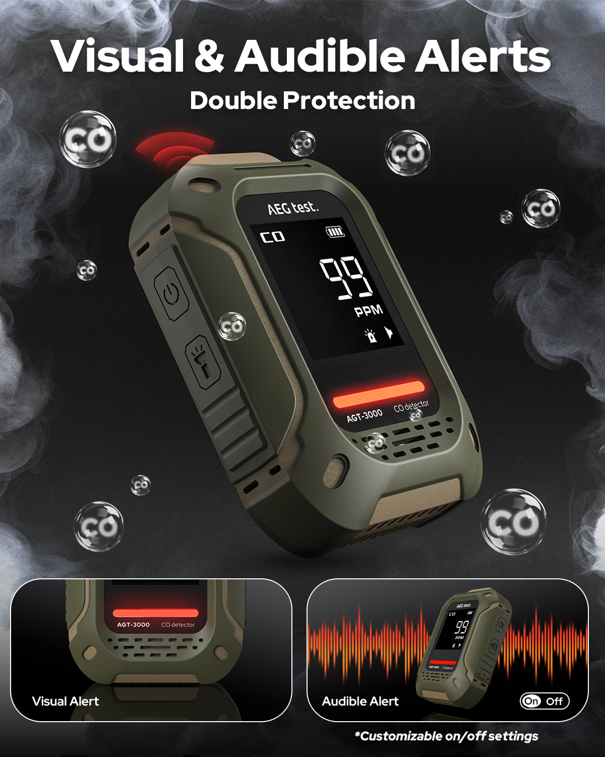 AEGTEST AGT-3000 Carbon Monoxide Detector