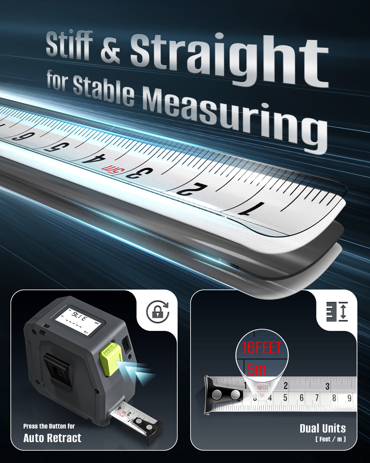 INKERMA ACE-Tape2 Laser Tape Measure