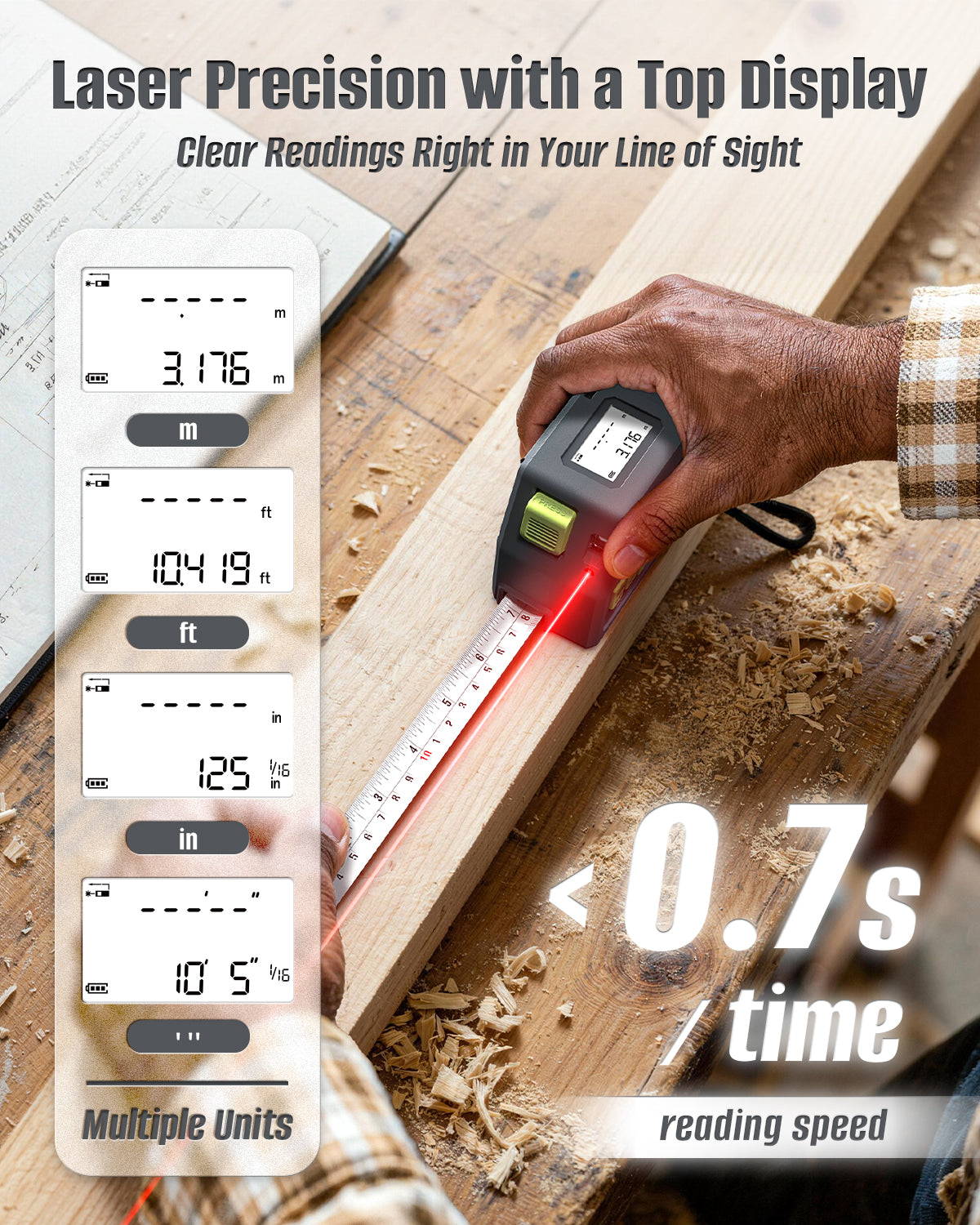 INKERMA ACE-Tape2 Laser Tape Measure